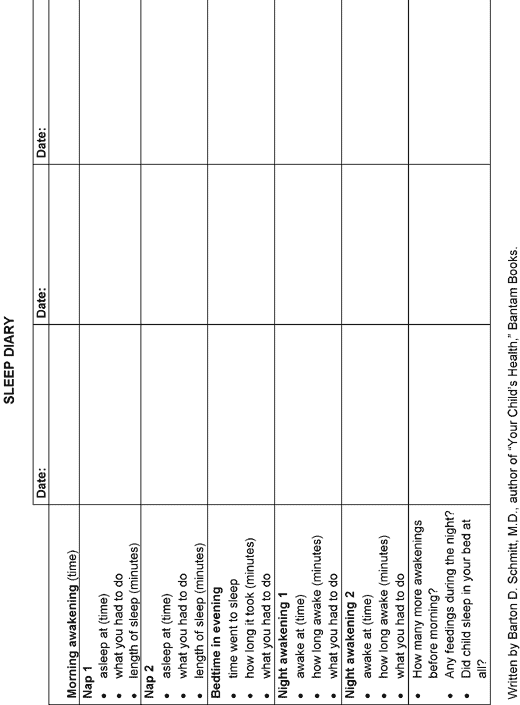 Sleep Diary Form